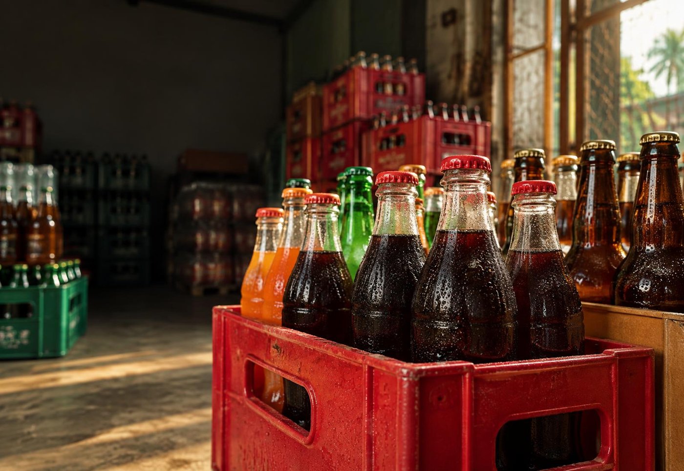 Coca-Cola products in crates